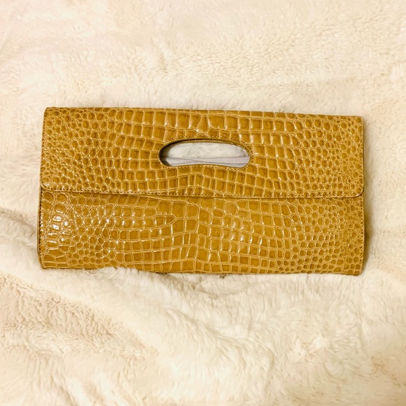 Genuine crocodile embossed leather Hobo Clutch - Picture 2 of 5